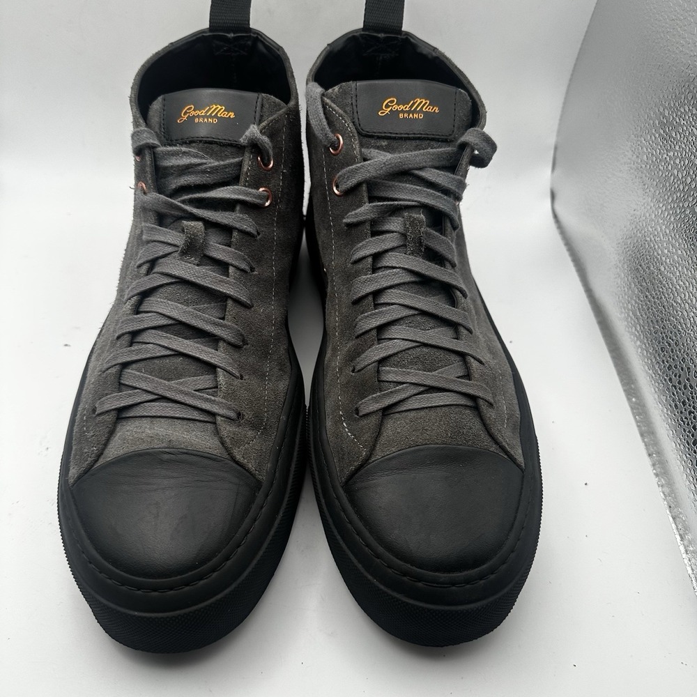 Rare Good Man Brand Italy Men's Shoes Edge Lo Top Sneaker Charcoal Suede SZ 9